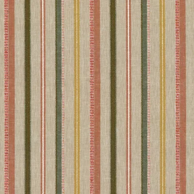 Kip Stripe in Citrus, a patterned woven fabric in polyester and cotton. Ideal for drapery, pillows, bedding and light upholstery. Shop samples online